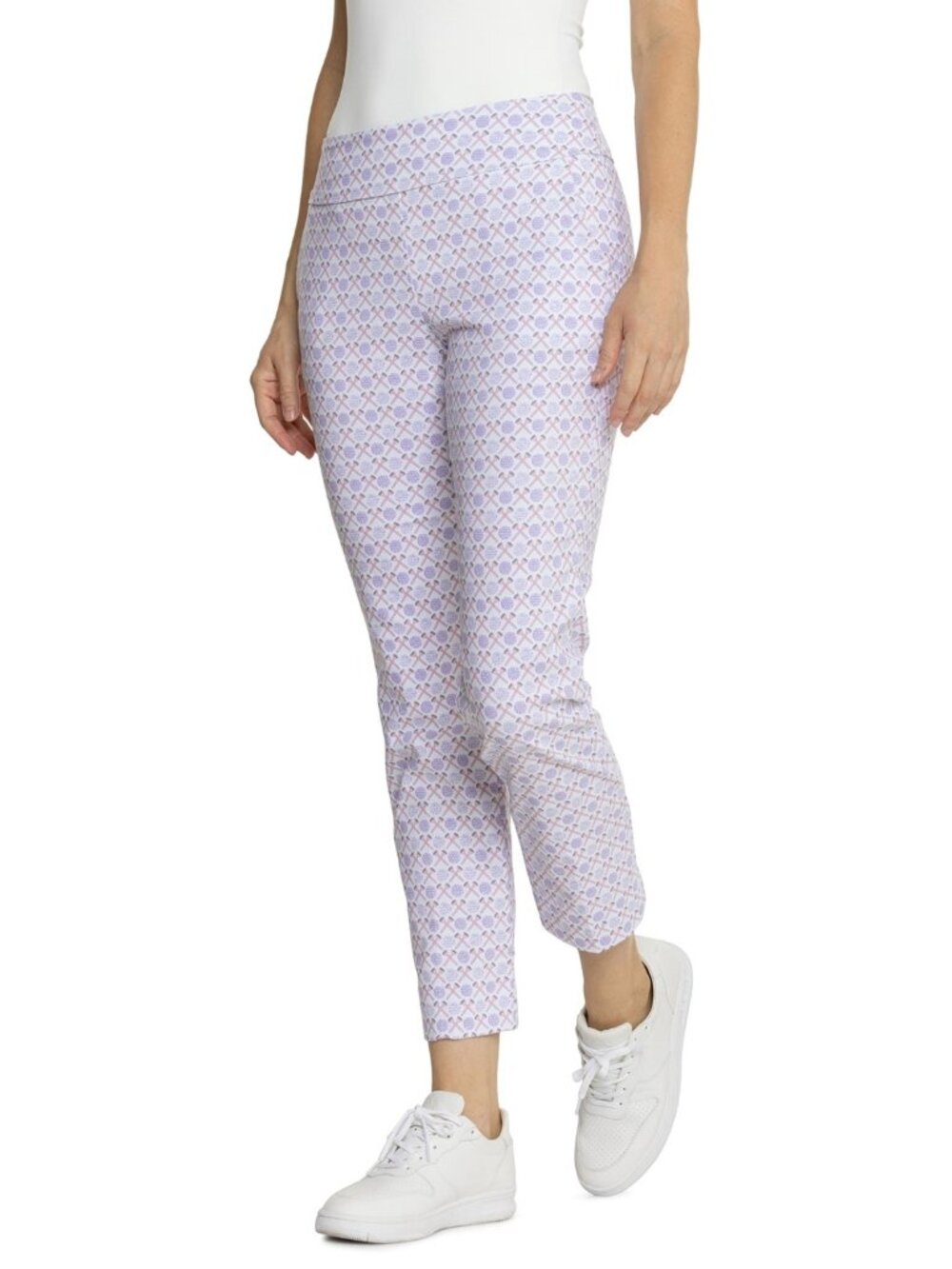 Swing Control Game Pink Mist Womens Printed Ankle Golf Pants